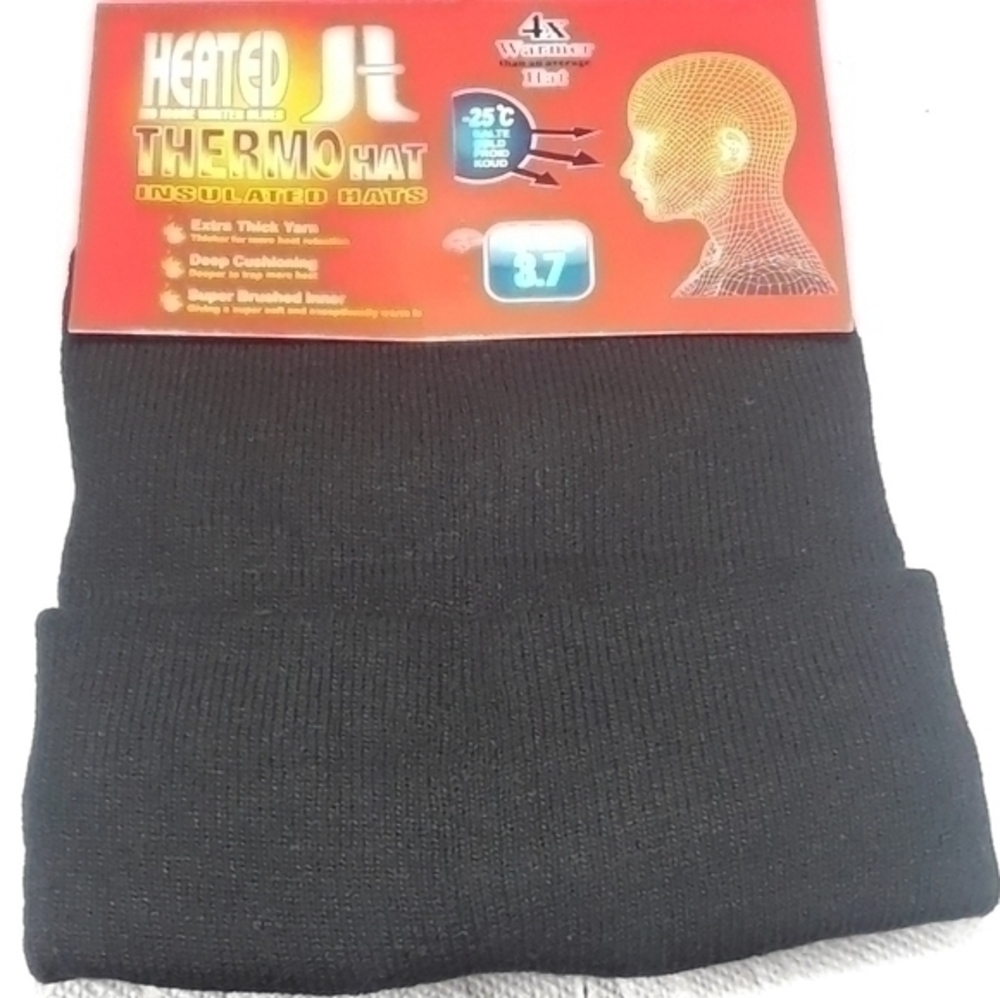 Heated No More Winter Blues Thermo Hat-Black